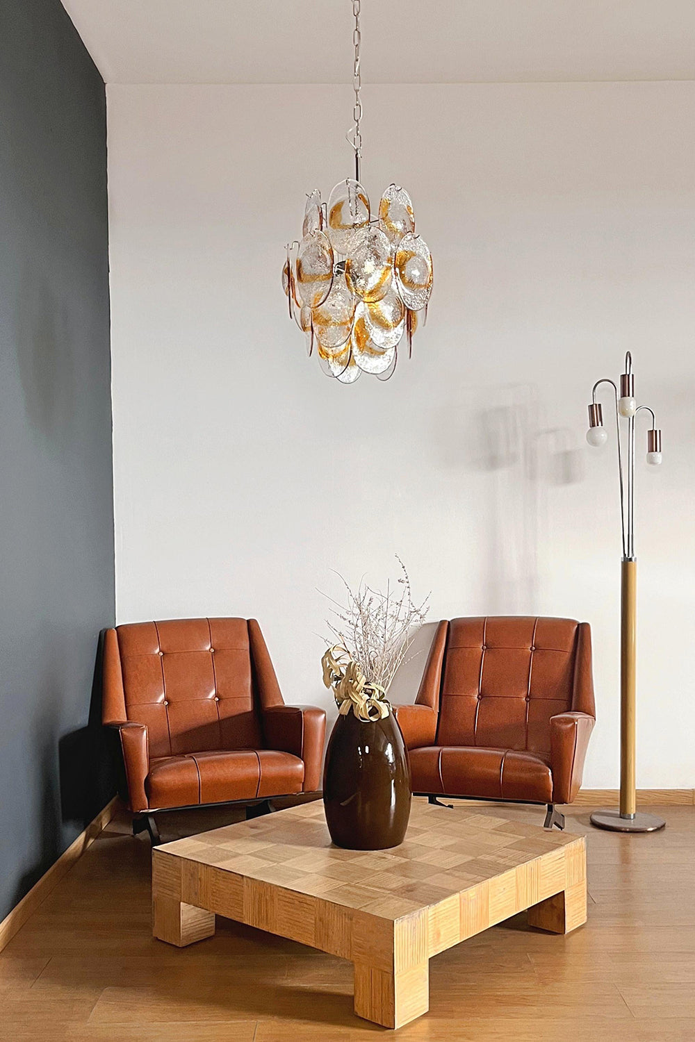 Shell-Shaped Glass Chandelier