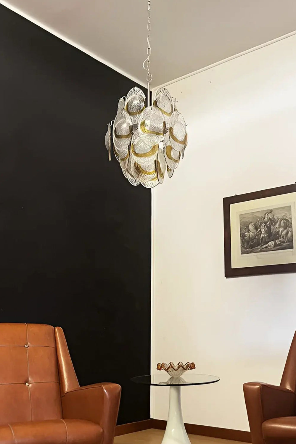 Shell-Shaped Glass Chandelier