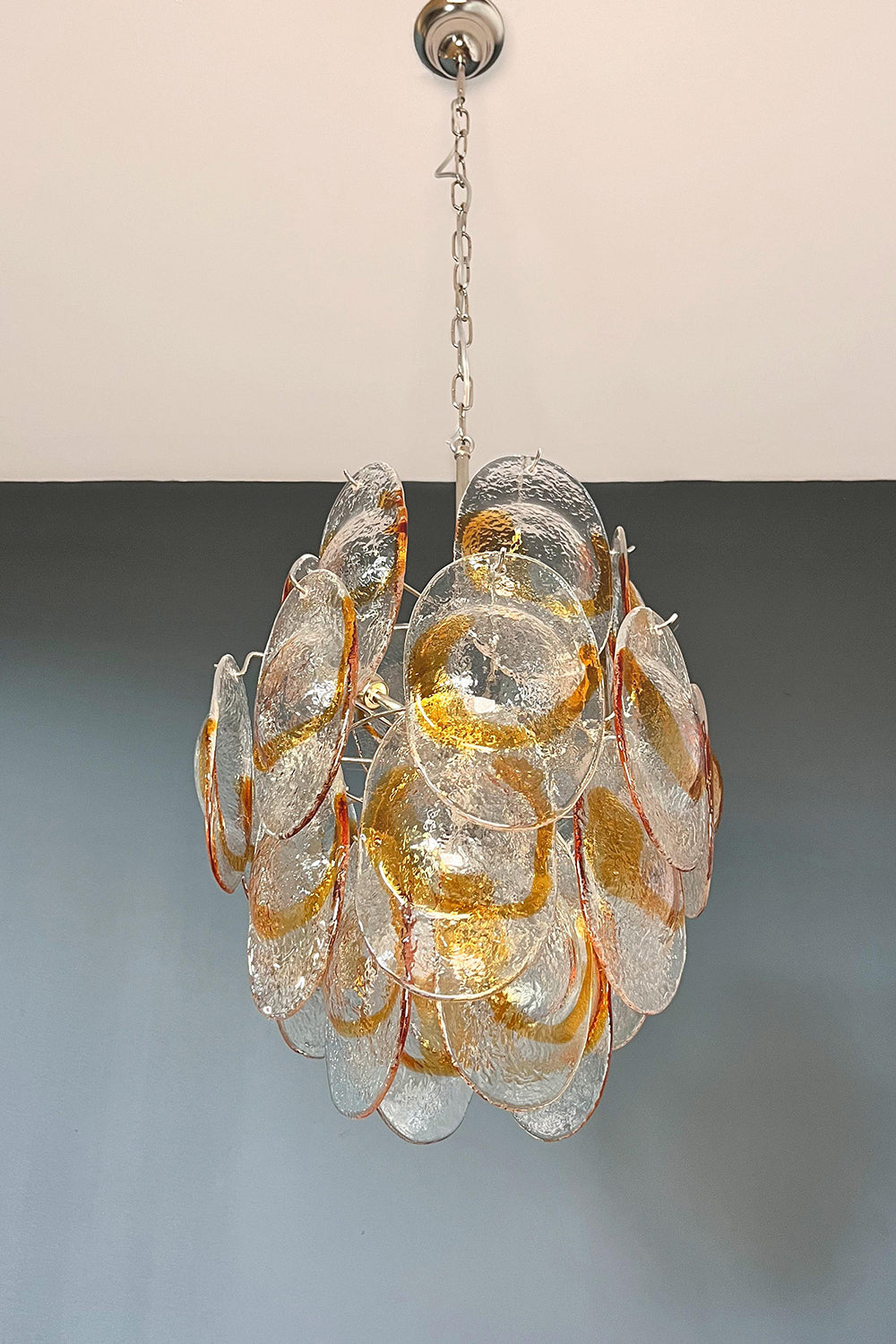 Shell-Shaped Glass Chandelier