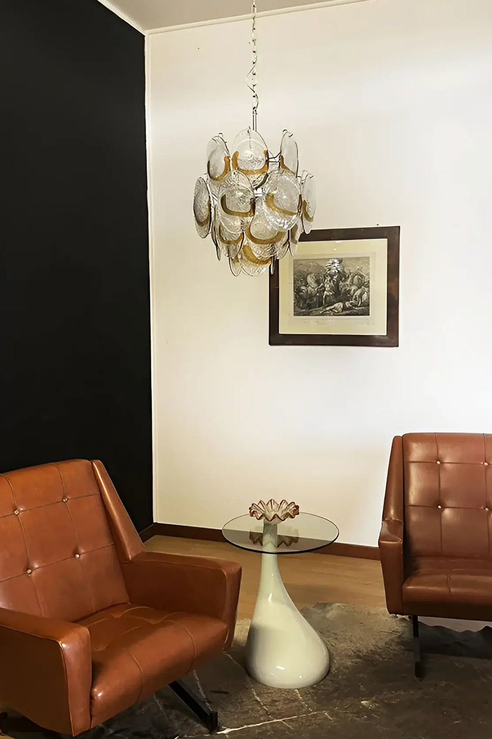 Shell-Shaped Glass Chandelier