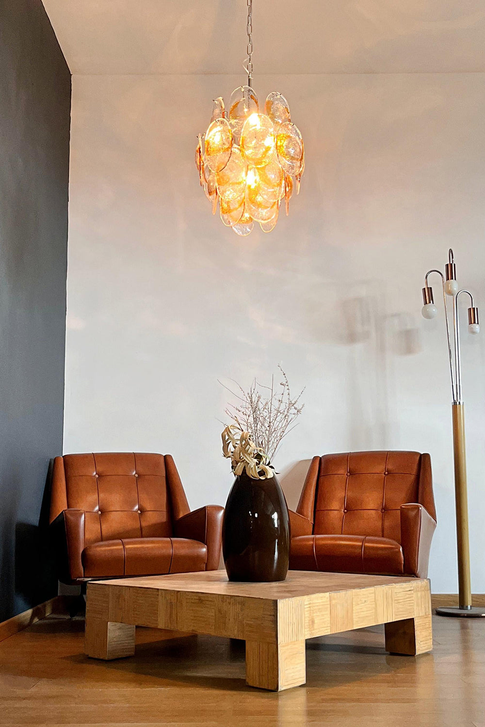 Shell-Shaped Glass Chandelier