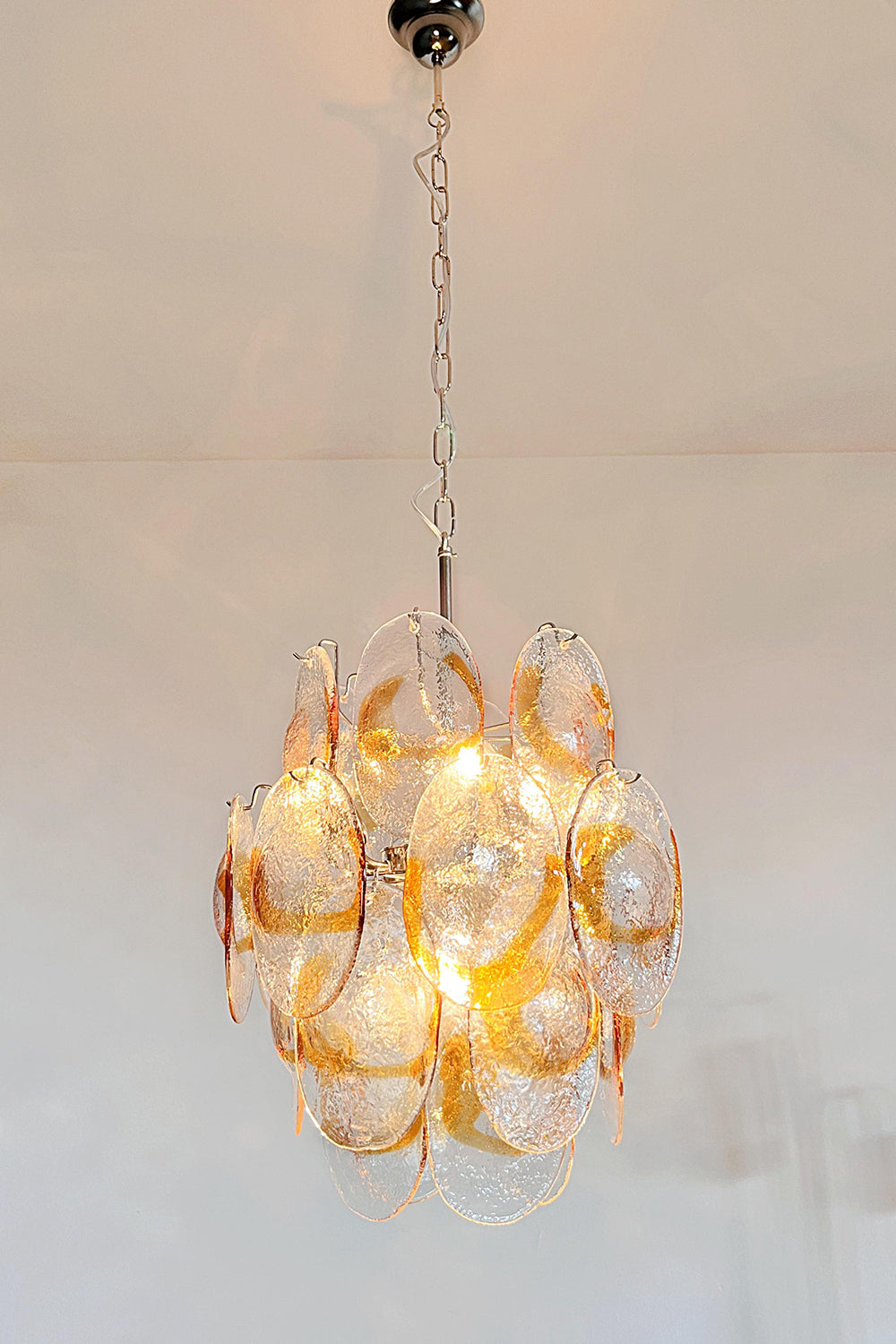 Shell-Shaped Glass Chandelier