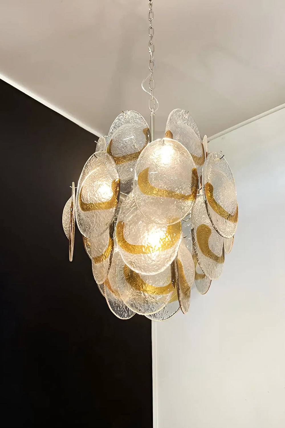 Shell-Shaped Glass Chandelier