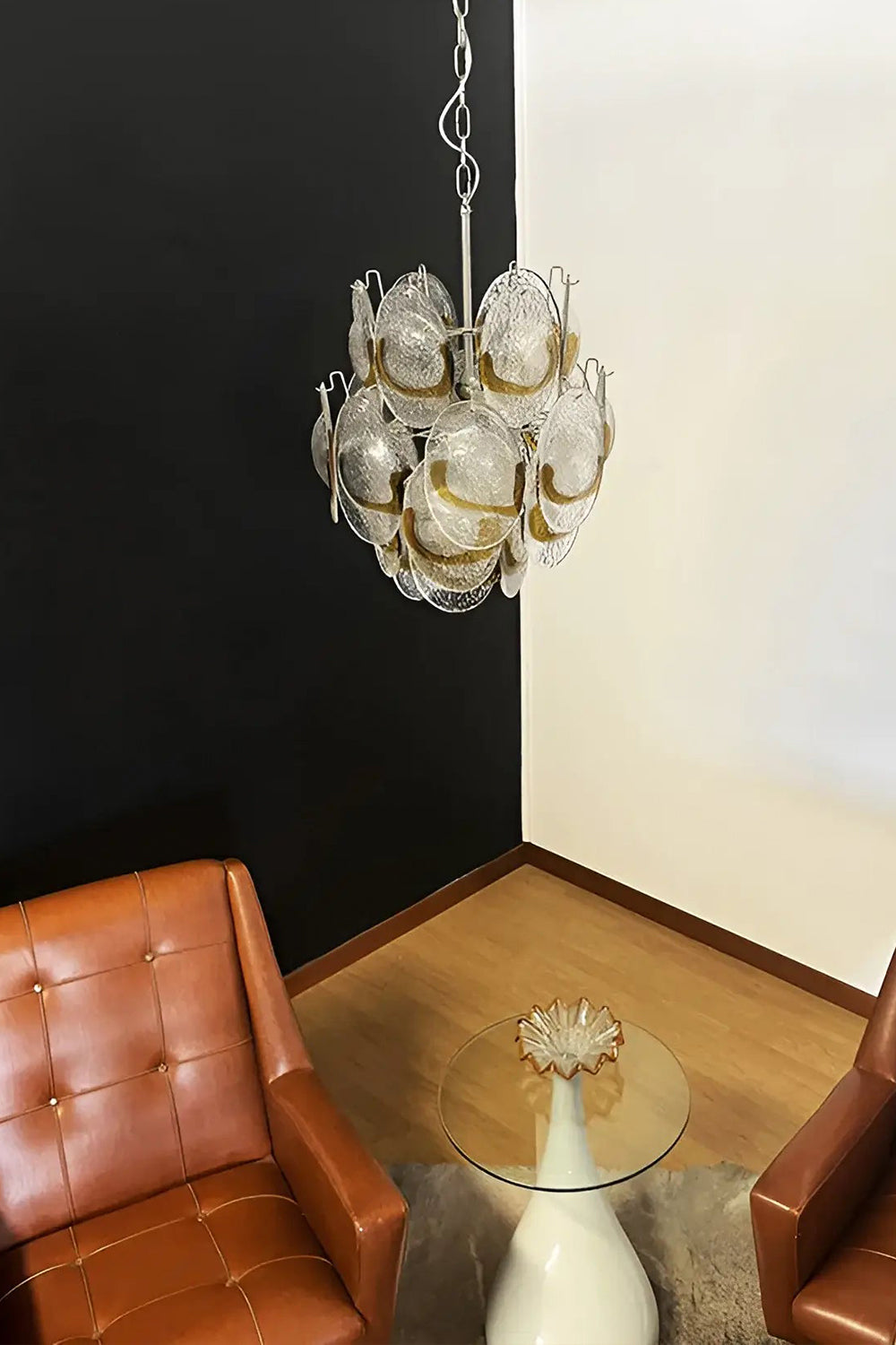 Shell-Shaped Glass Chandelier