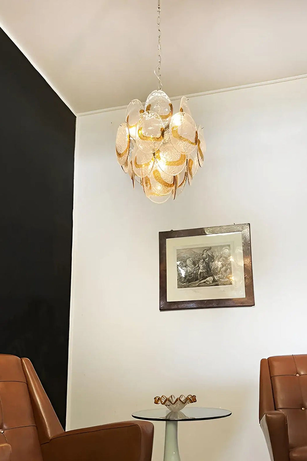 Shell-Shaped Glass Chandelier