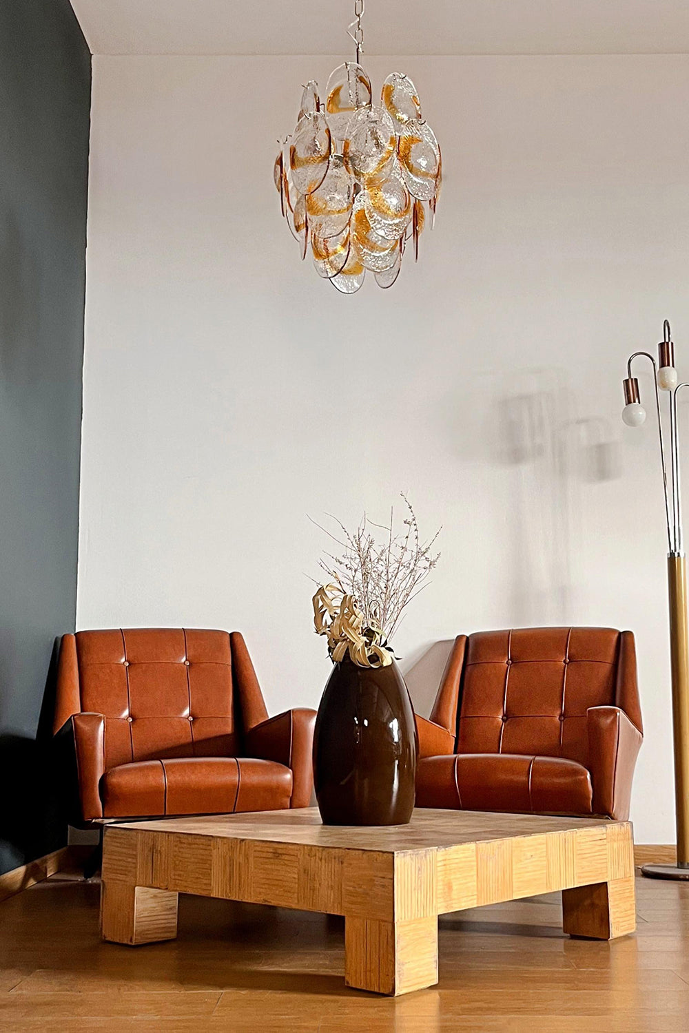 Shell-Shaped Glass Chandelier