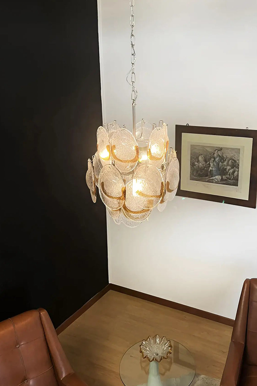 Shell-Shaped Glass Chandelier
