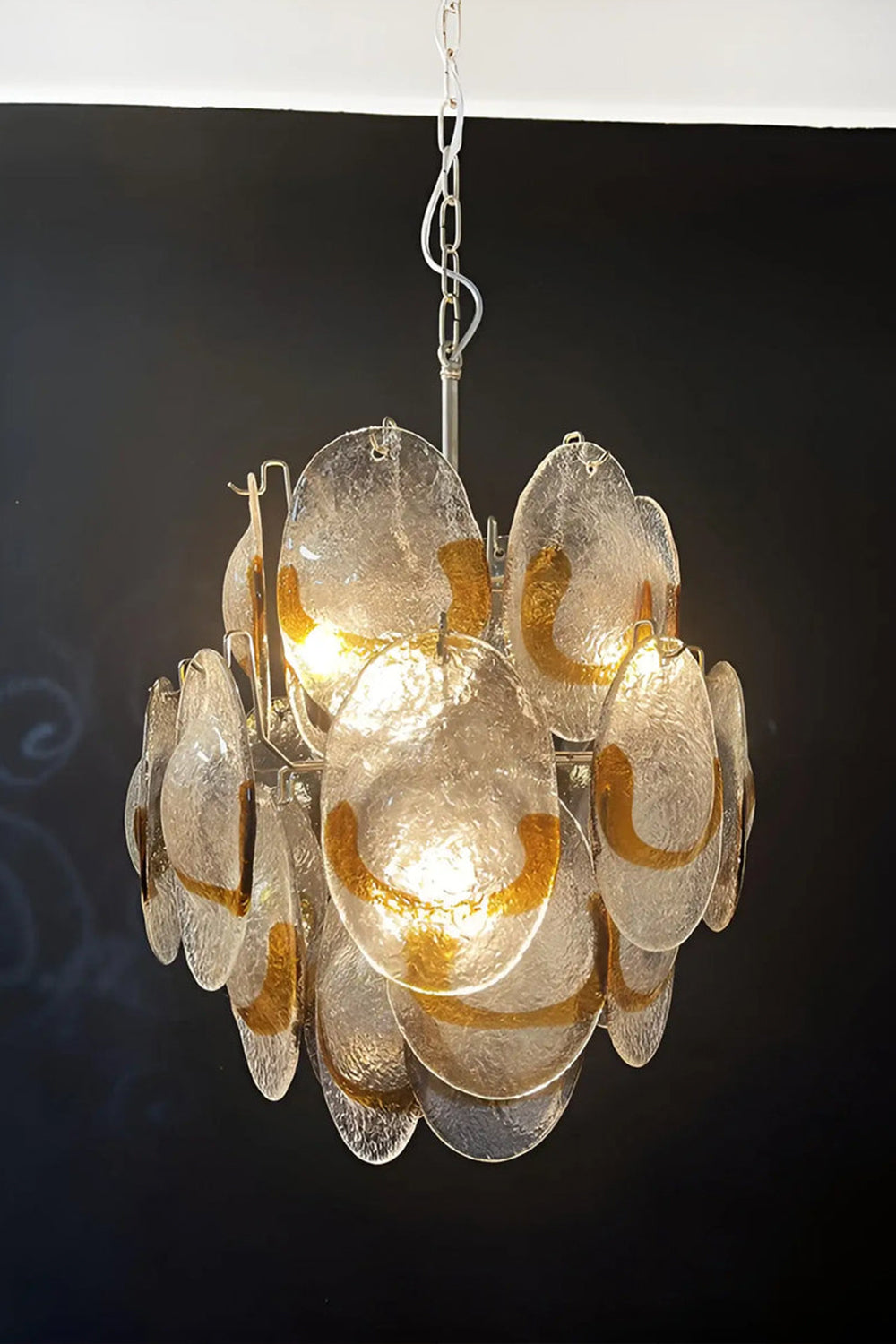 Shell-Shaped Glass Chandelier
