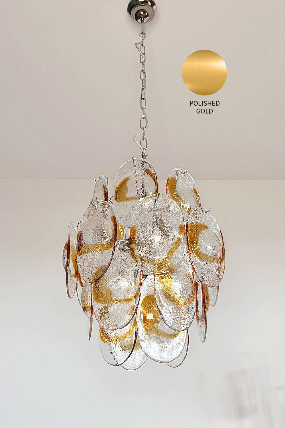 Shell-Shaped Glass Chandelier