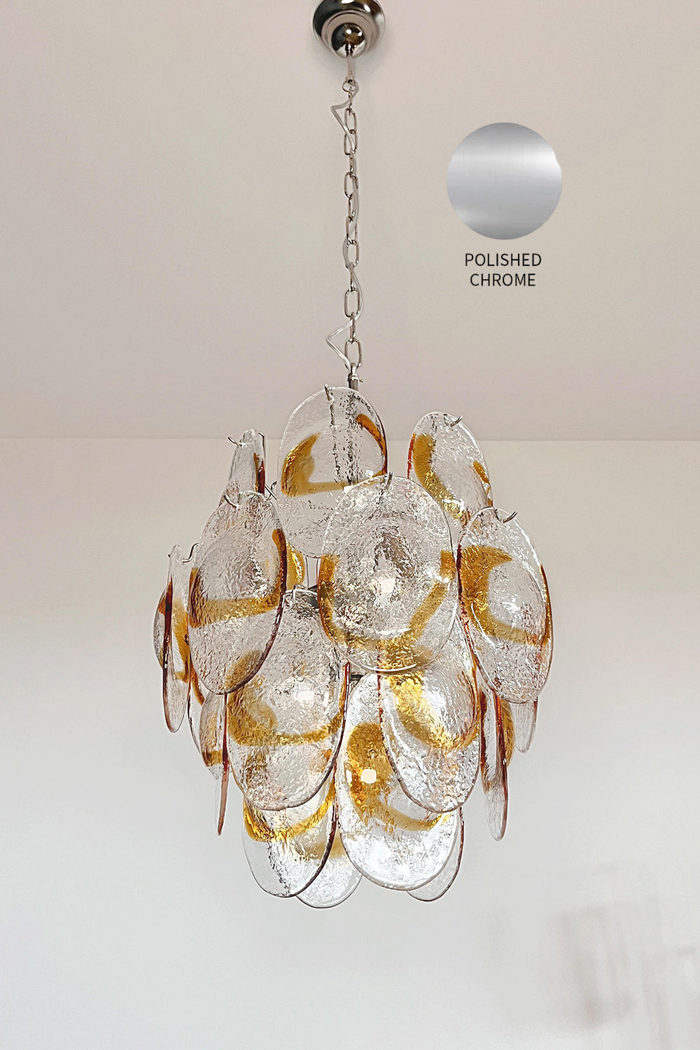 Shell-Shaped Glass Chandelier