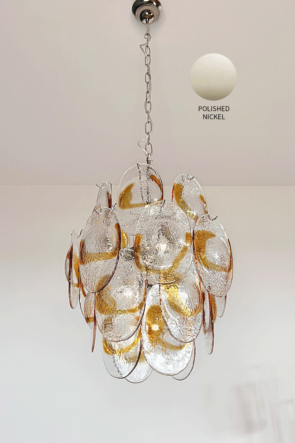 Shell-Shaped Glass Chandelier