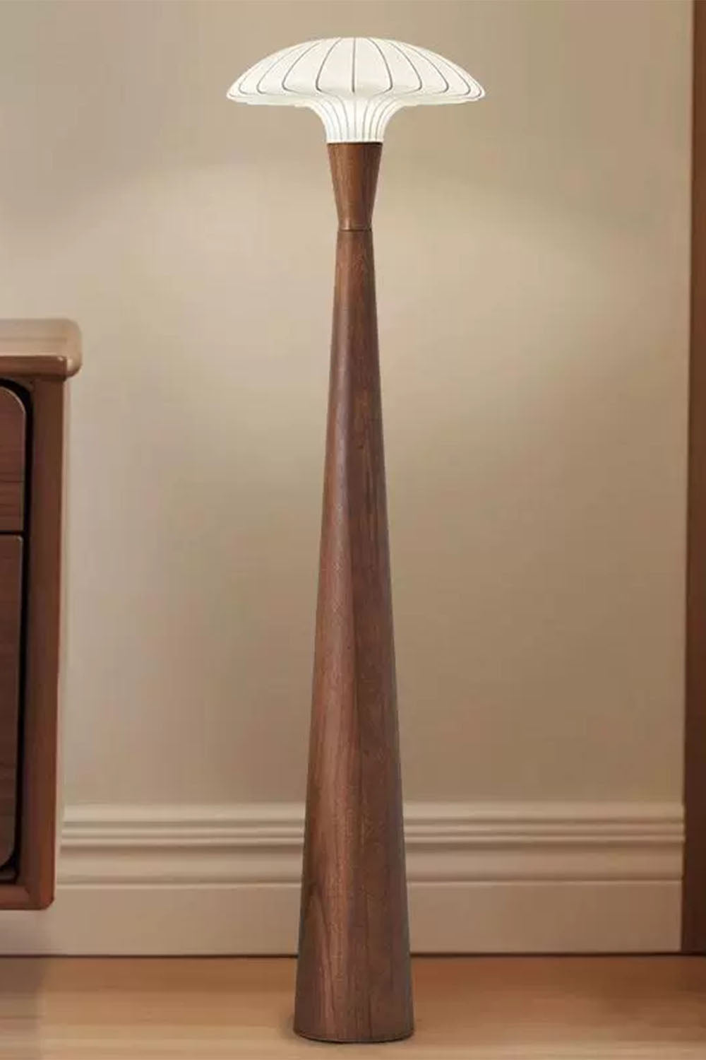 Silk Solid Wood Floor Lamp