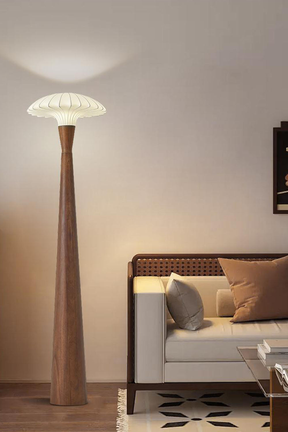 Silk Solid Wood Floor Lamp