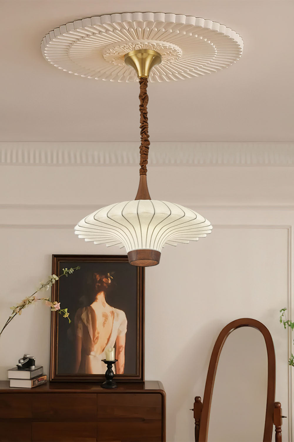 Silk Solid Wood Pendant Lamp