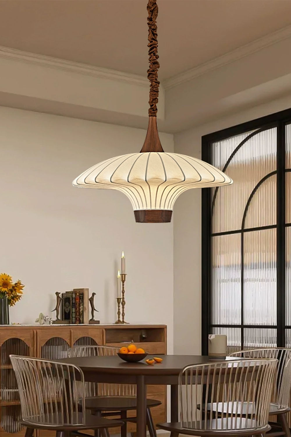 Silk Solid Wood Pendant Lamp