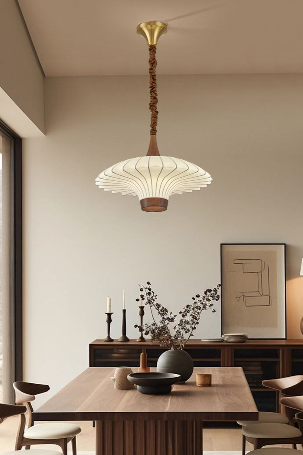 Silk Solid Wood Pendant Lamp