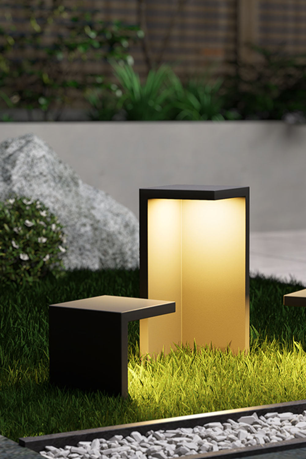 Simple Geometric Outdoor Floor Lamp