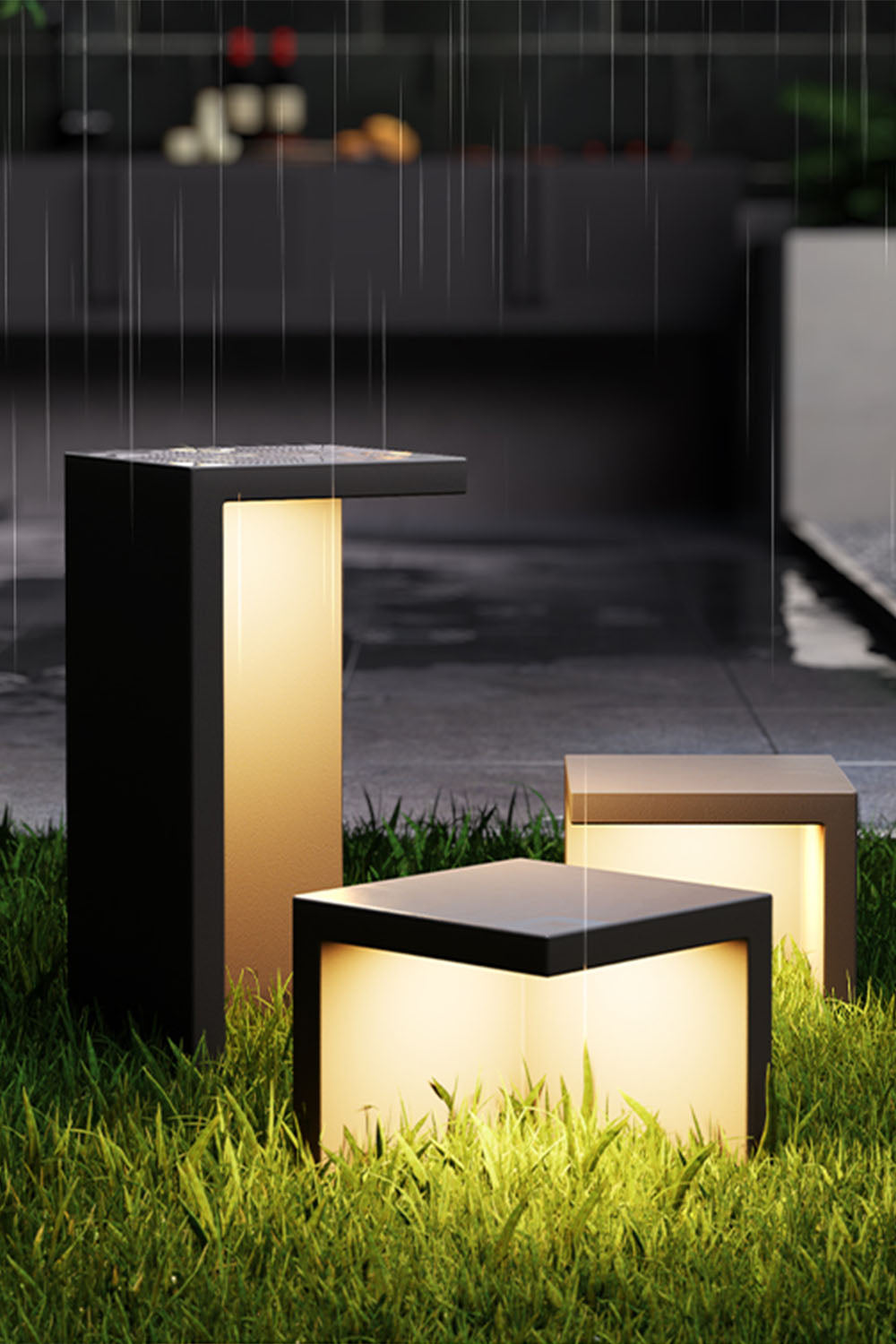 Simple Geometric Outdoor Floor Lamp