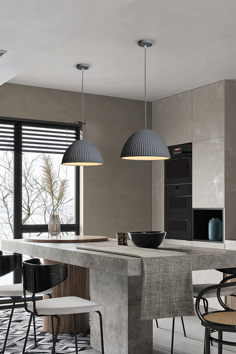 Simple Semicircular Inverted Pendant Light