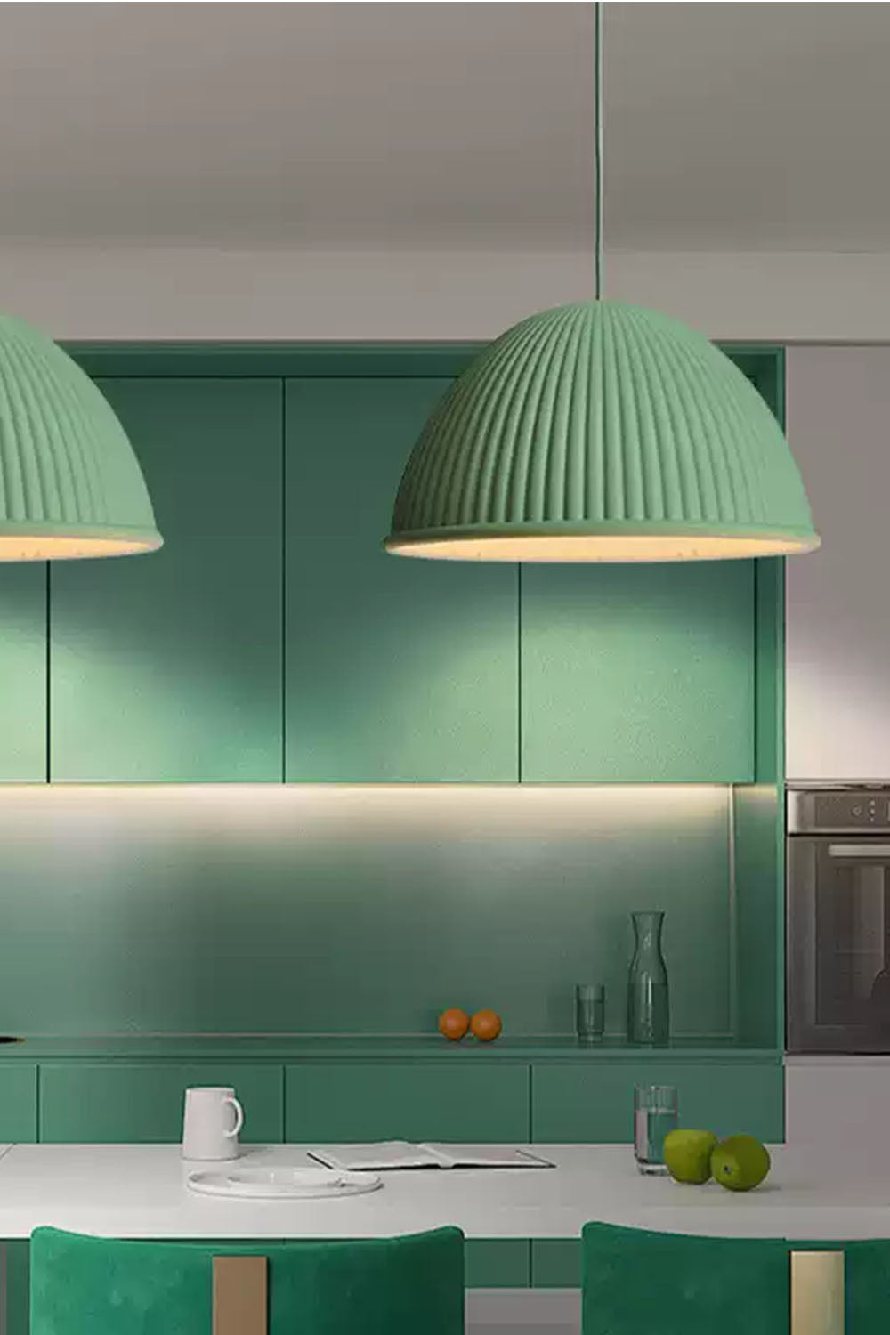 Simple Semicircular Inverted Pendant Light