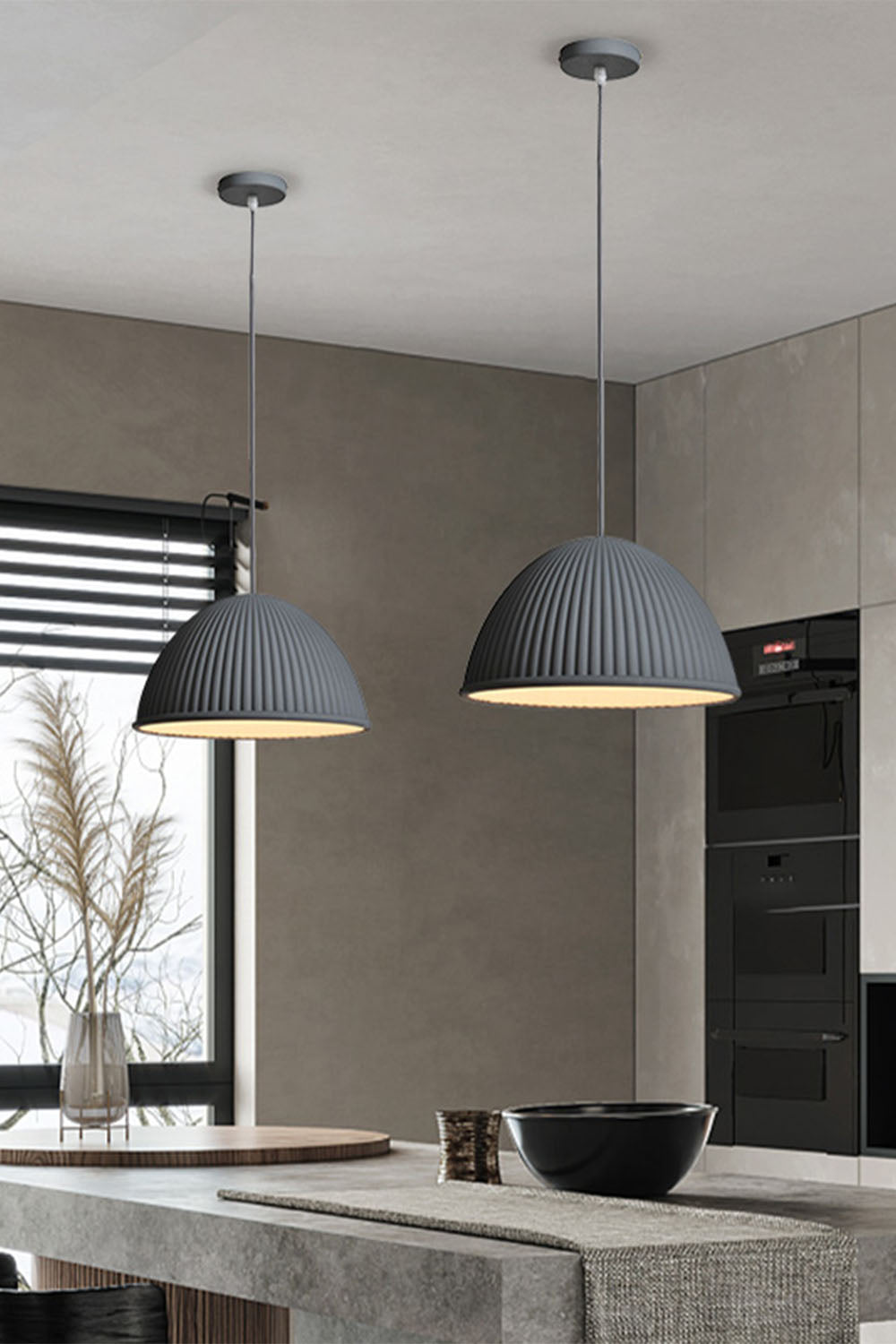 Simple Semicircular Inverted Pendant Light