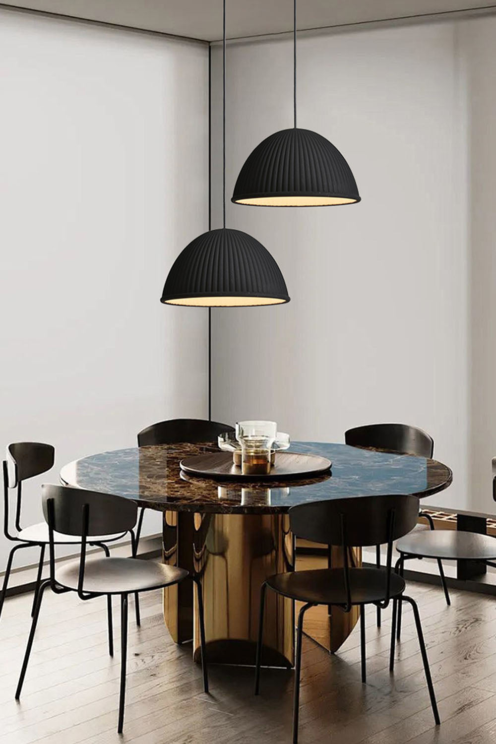 Simple Semicircular Inverted Pendant Light