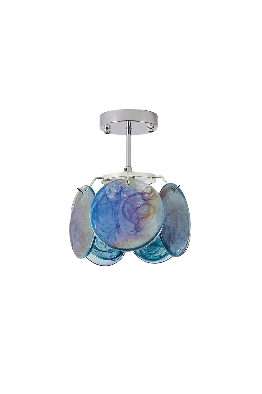 Single-tier Vistosi Style Glass Disc Ceiling Light