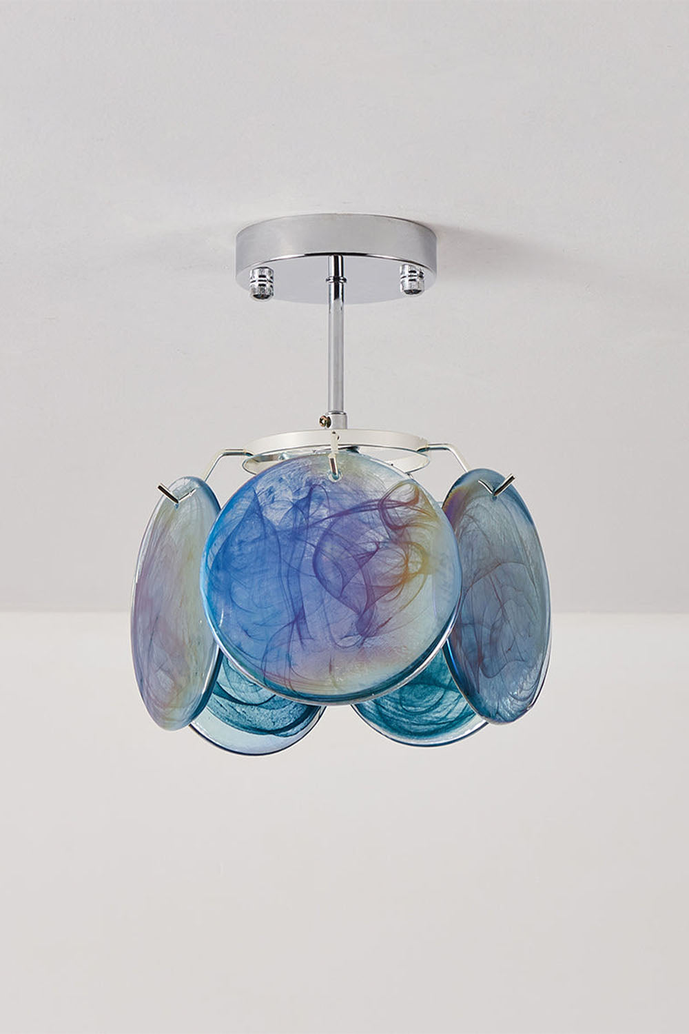 Single-tier Vistosi Style Glass Disc Ceiling Light