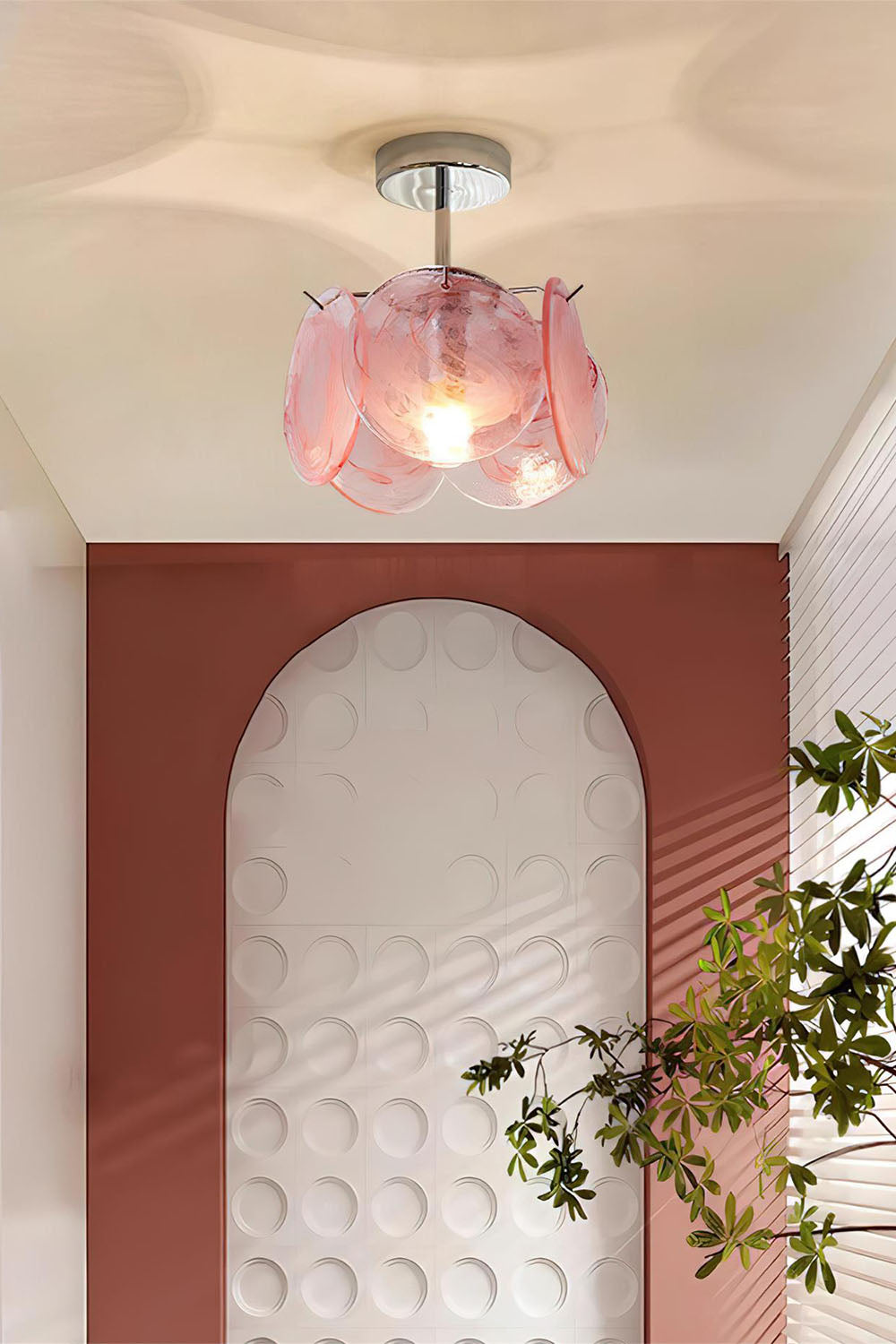 Single-tier Vistosi Style Glass Disc Ceiling Light