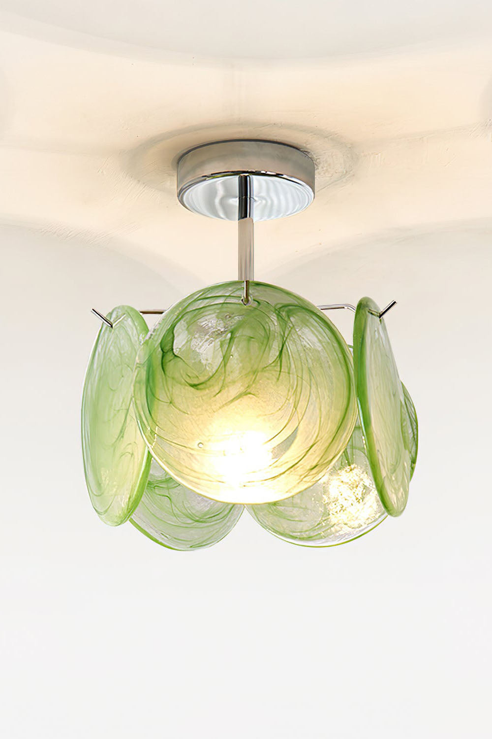 Single-tier Vistosi Style Glass Disc Ceiling Light