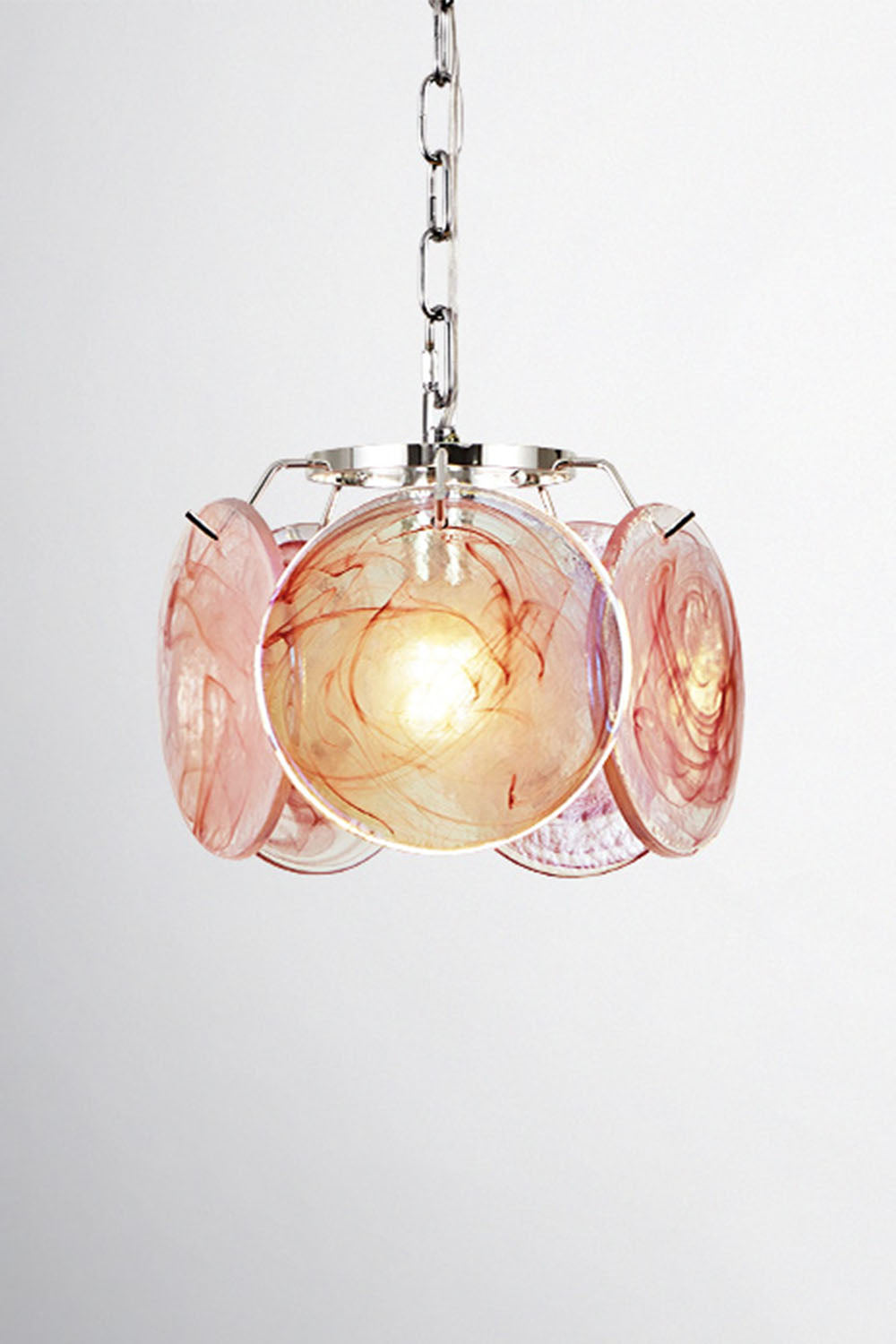 Single-tier Vistosi Style Glass Disc Pendant Light