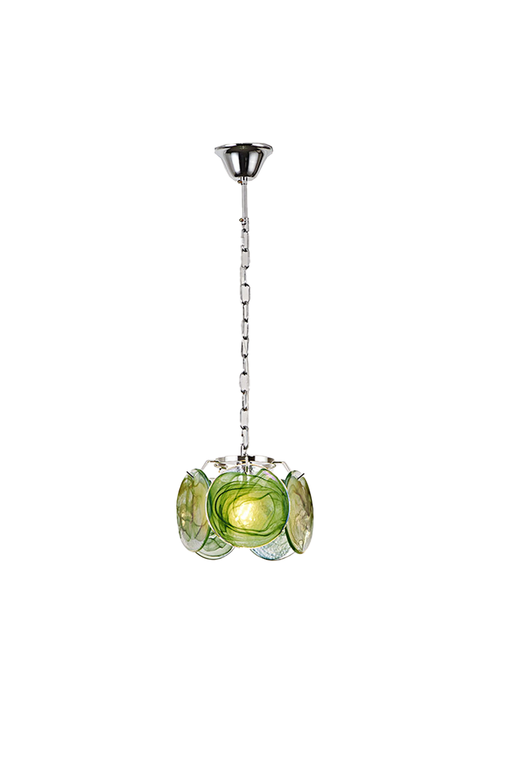 Single-tier Vistosi Style Glass Disc Pendant Light