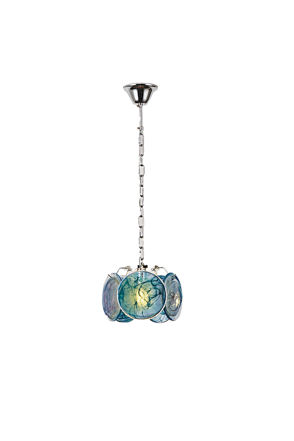 Single-tier Vistosi Style Glass Disc Pendant Light