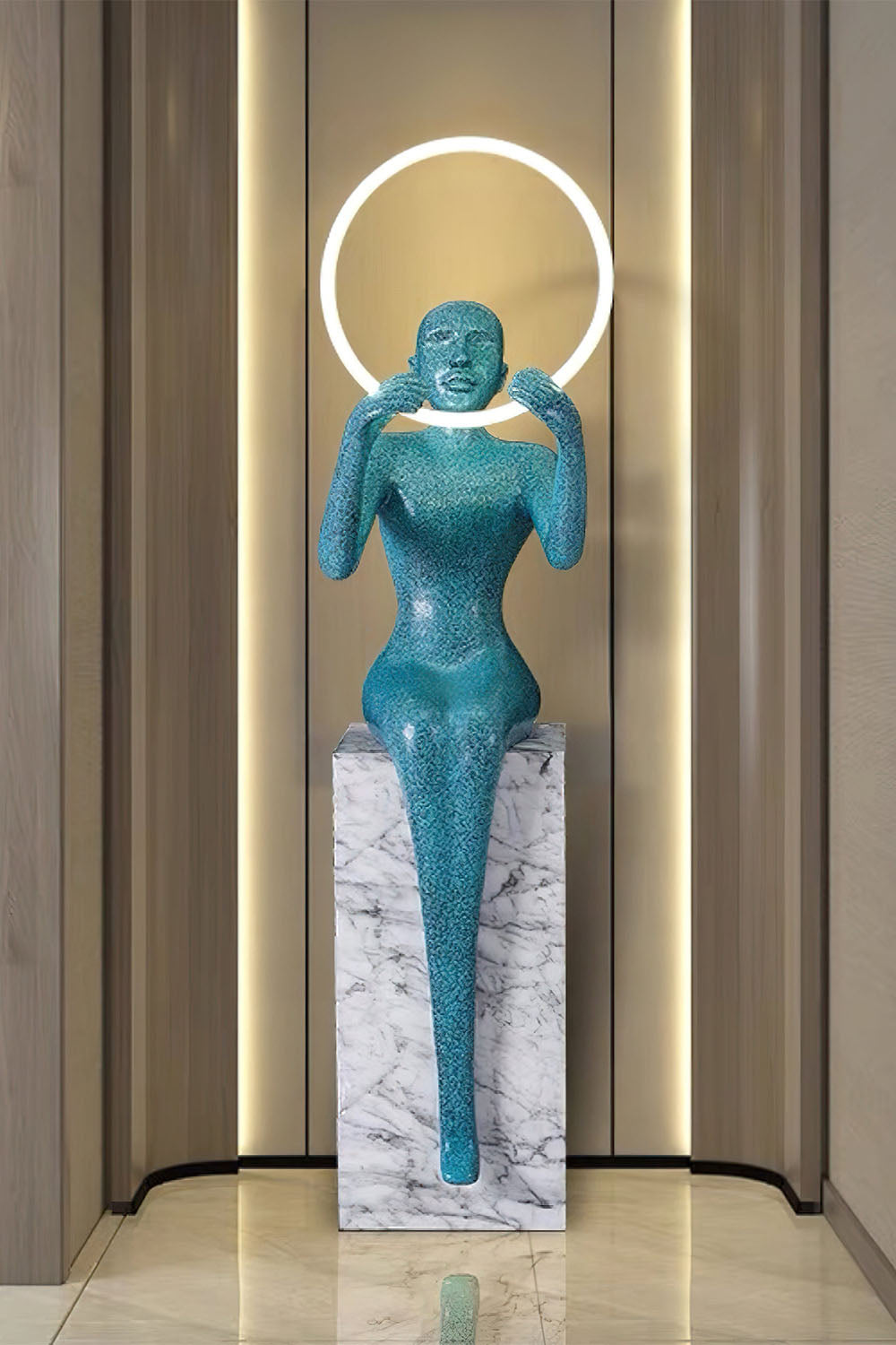 Sitting Sculpture Floor Lamp