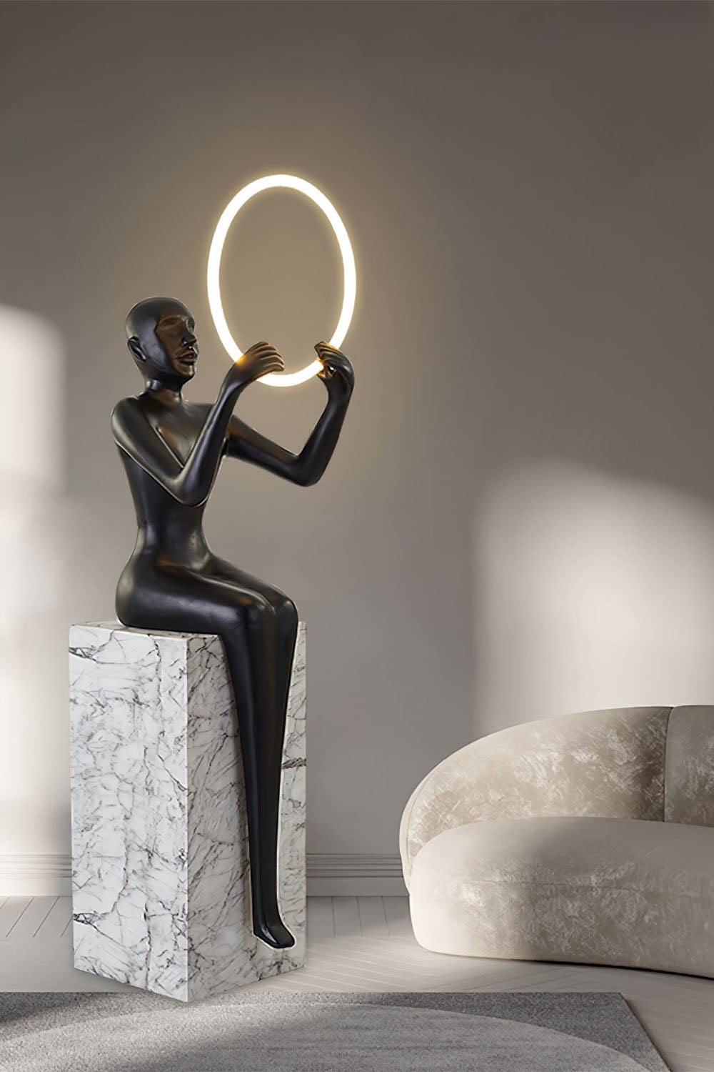 Sitting Sculpture Floor Lamp