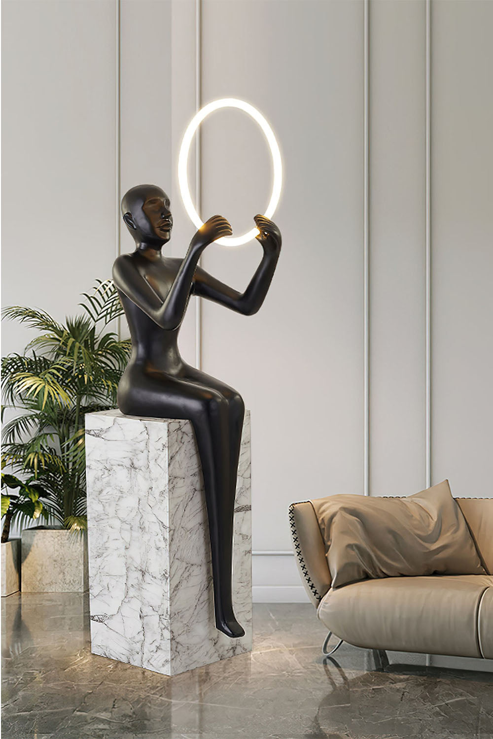 Sitting Sculpture Floor Lamp