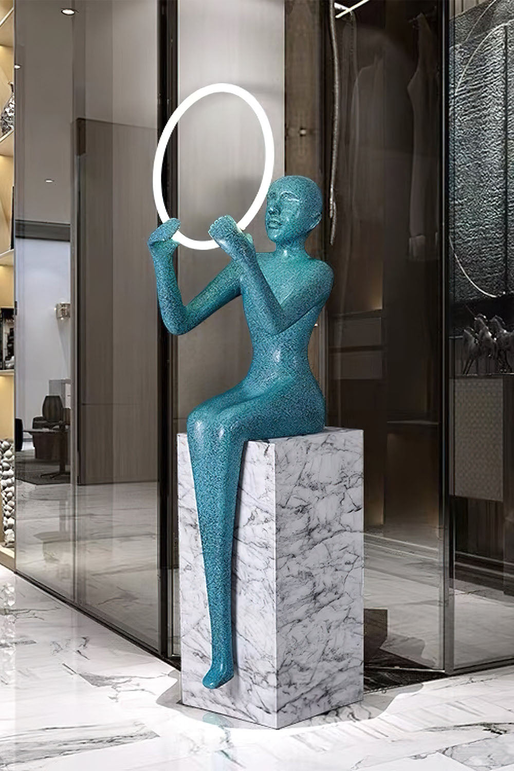 Sitting Sculpture Floor Lamp