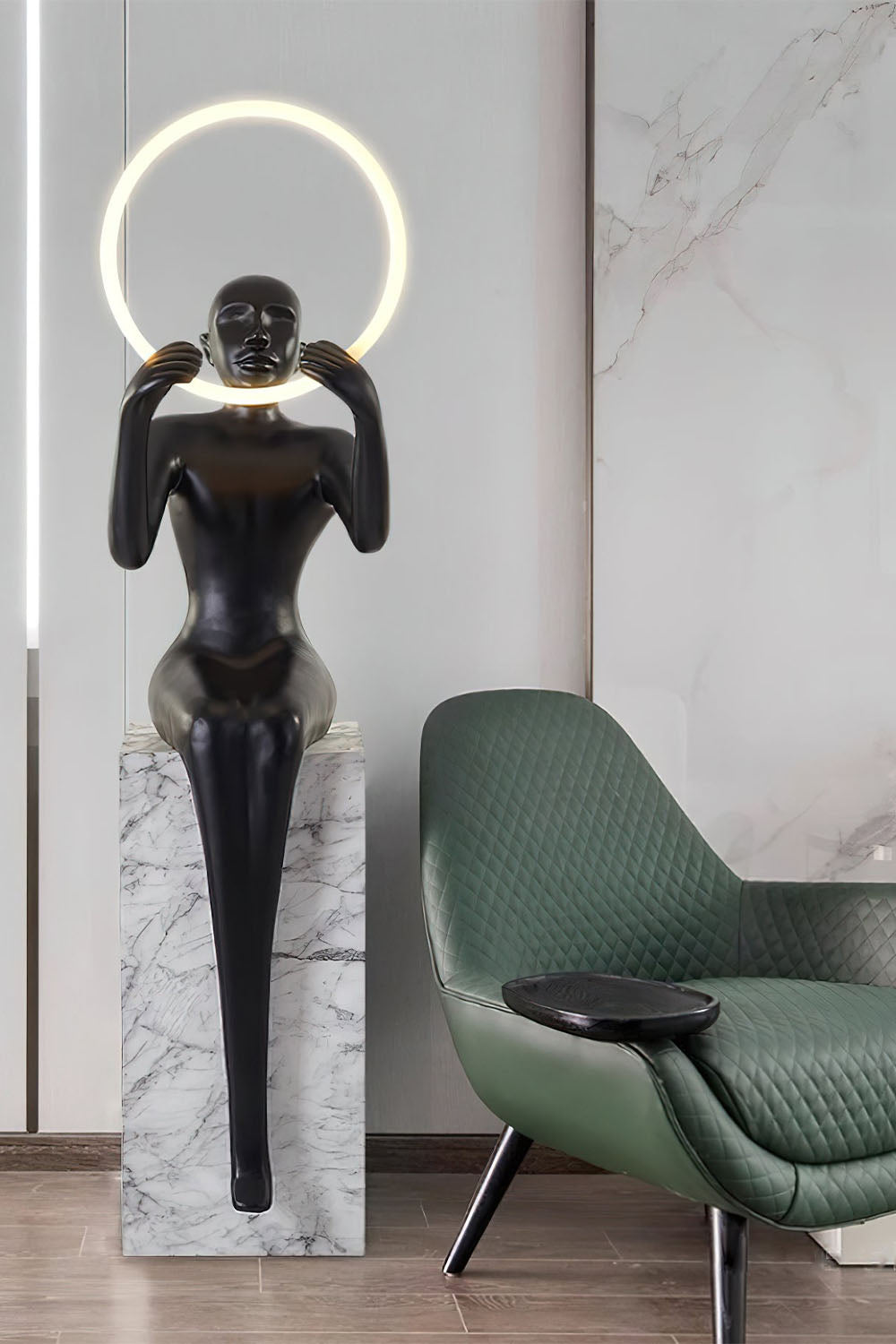 Sitting Sculpture Floor Lamp