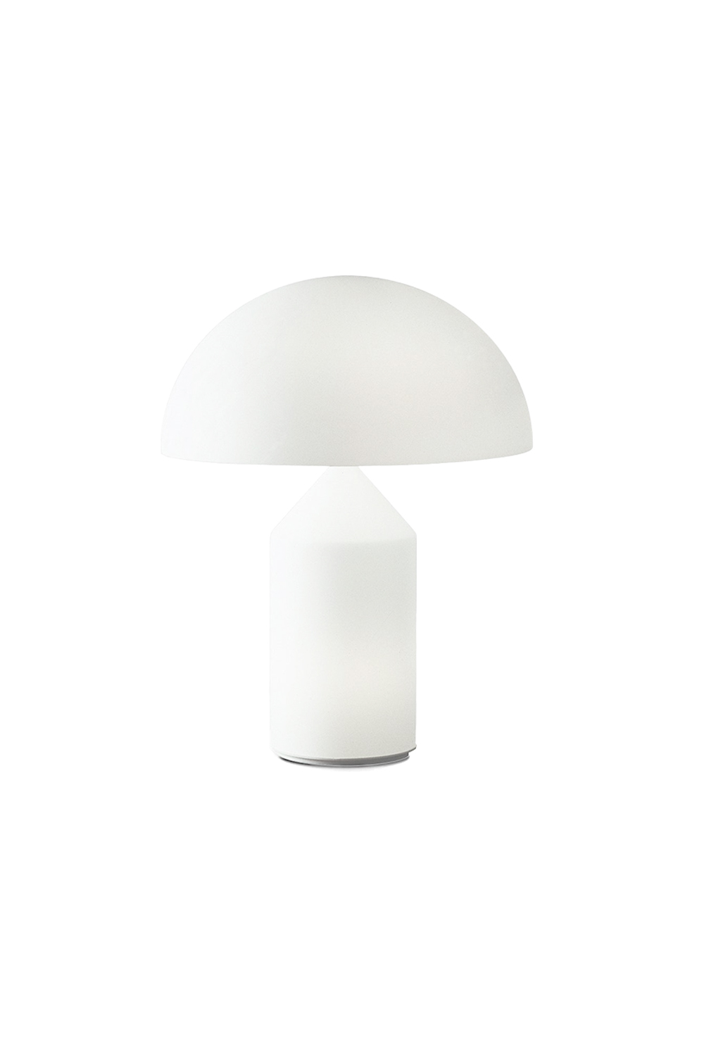 Solene Domed Glass Table Lamp | White Frosted Glass | Full product view isolated on a pure white background showcasing its minimalist mushroom-shaped silhouette | Samu Lamp
