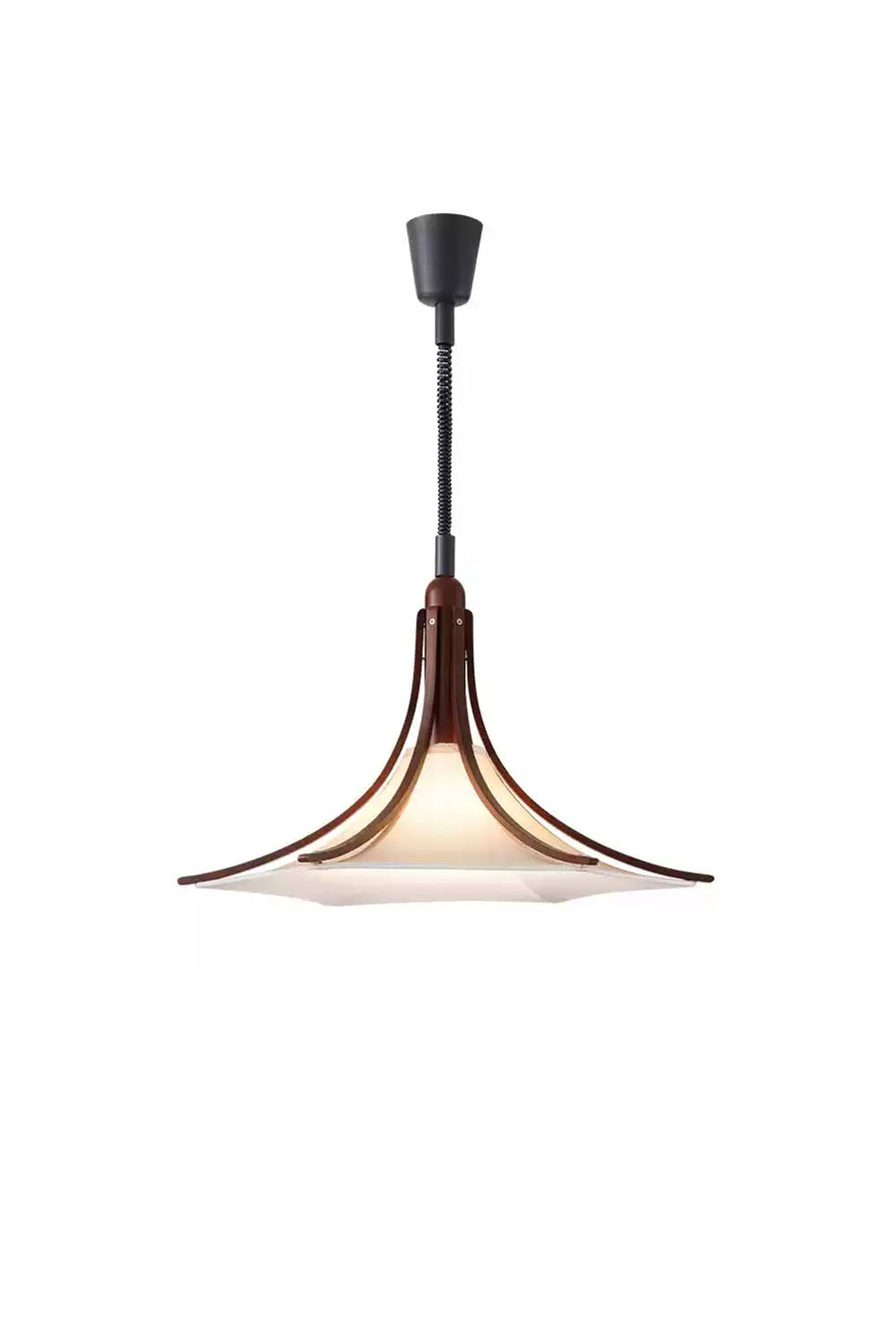 Solid Wood Vintage Trumpet Pendant Lamp