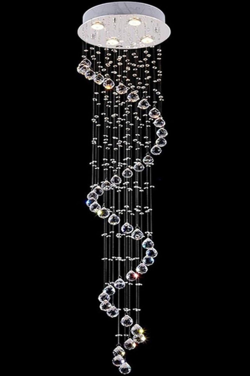 Spiral Raindrop Crystal Chandelier - SamuLighting