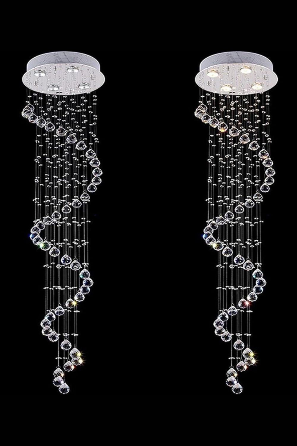 Spiral Raindrop Crystal Chandelier - SamuLighting