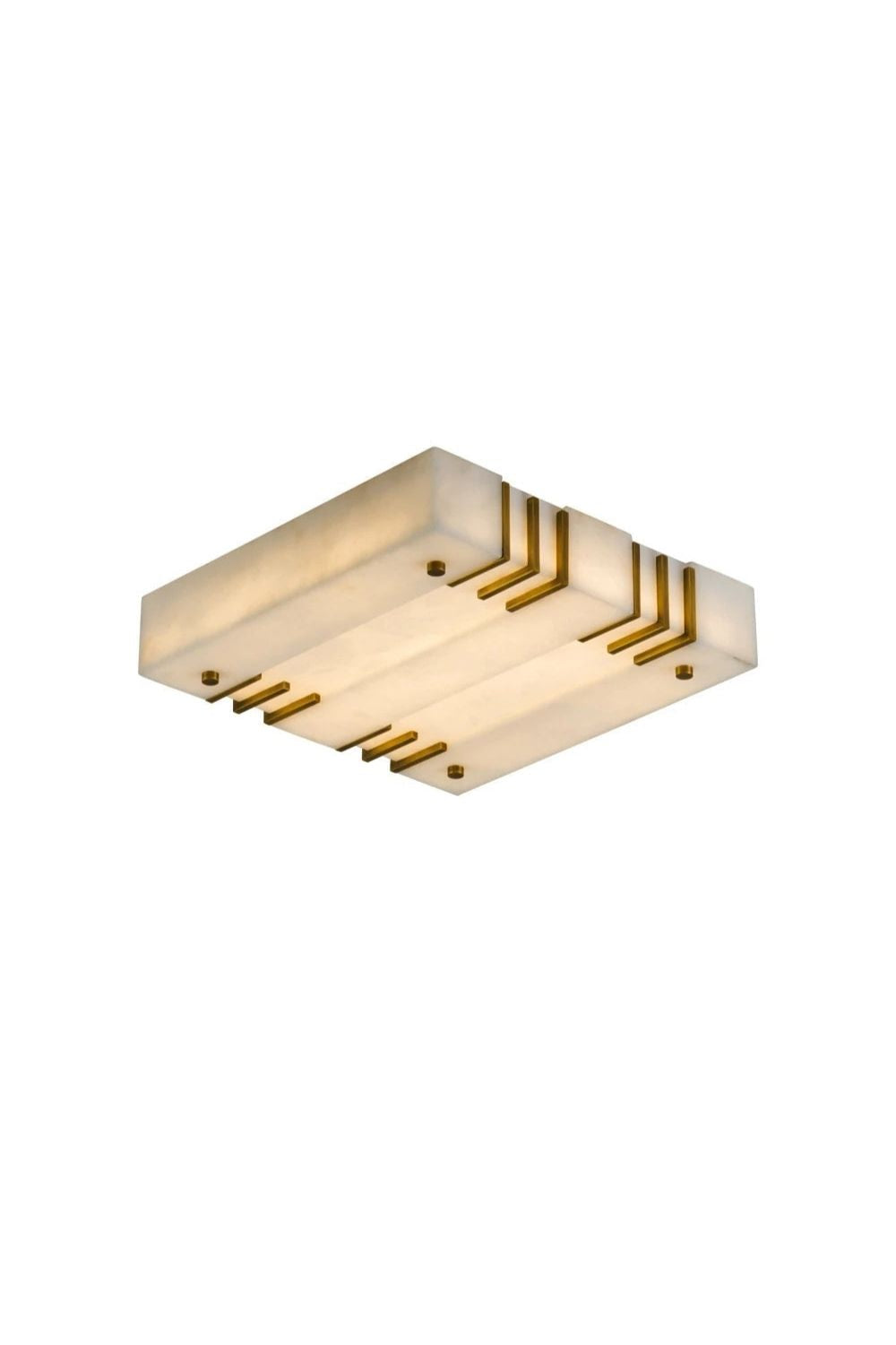 Square Alabaster Gold Ceiling Lamp