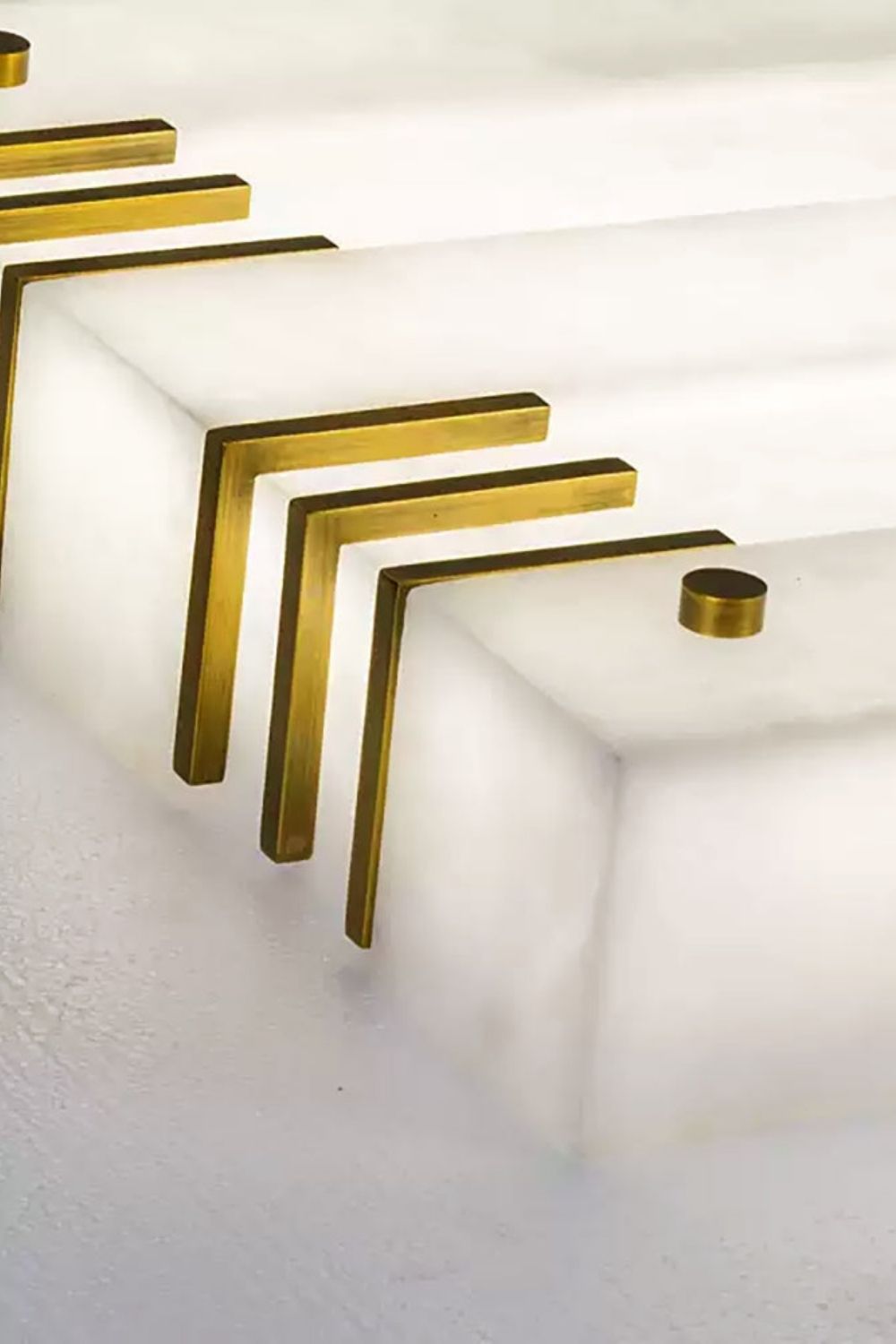 Square Alabaster Gold Ceiling Lamp