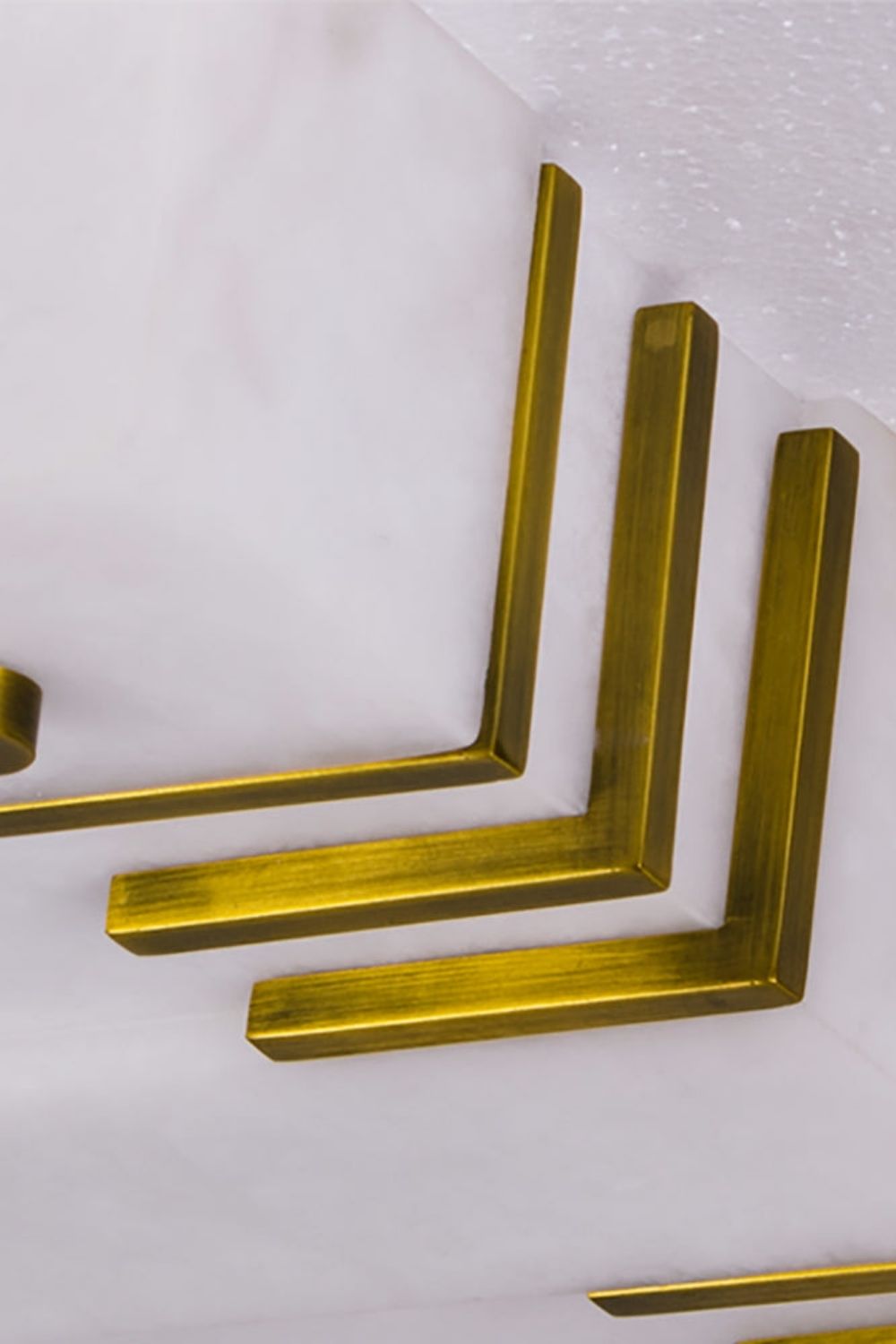 Square Alabaster Gold Ceiling Lamp