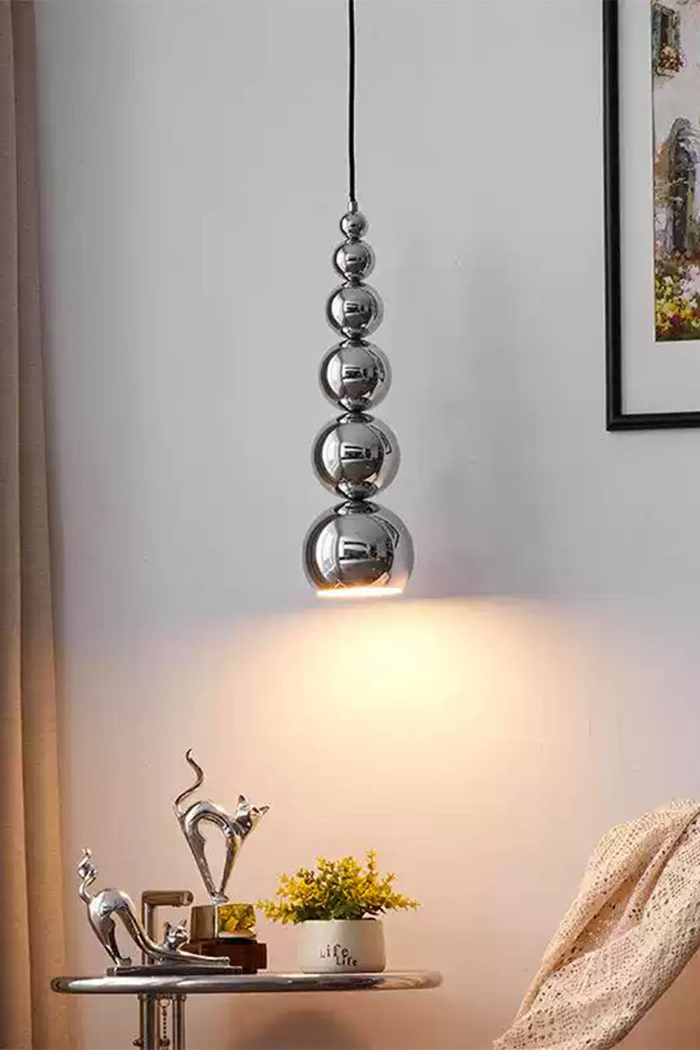 Stainless Steel Ball Pendant Light