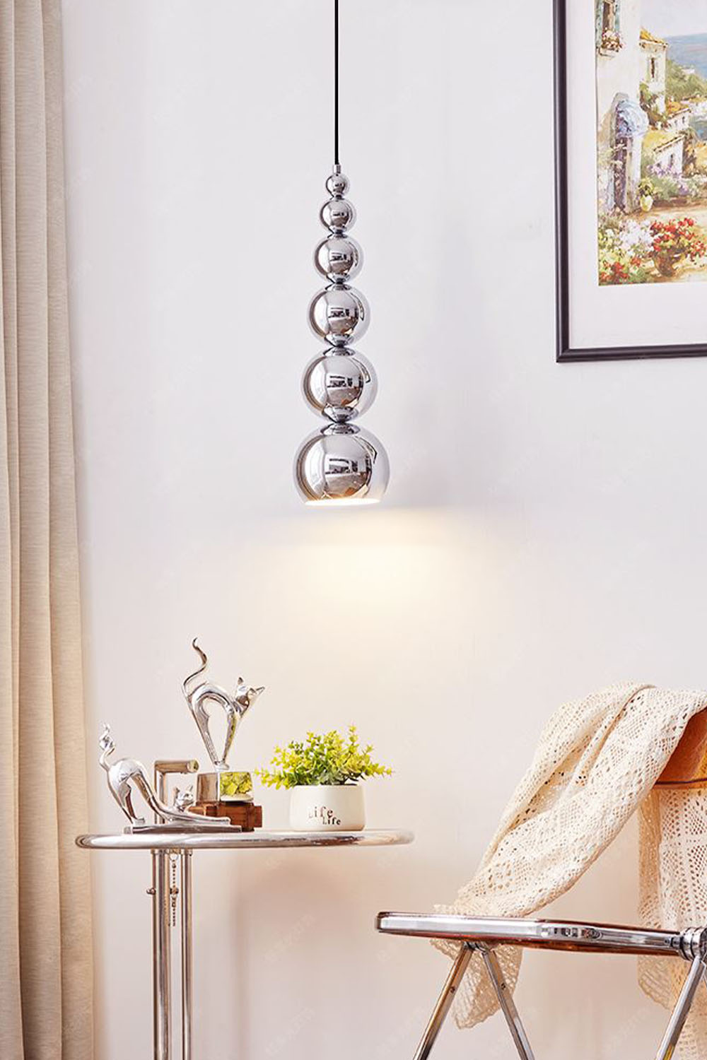 Stainless Steel Ball Pendant Light