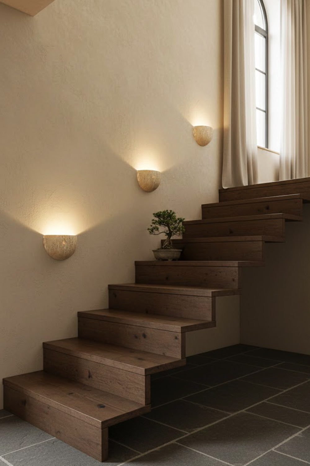 Stone Bowl Wall Light
