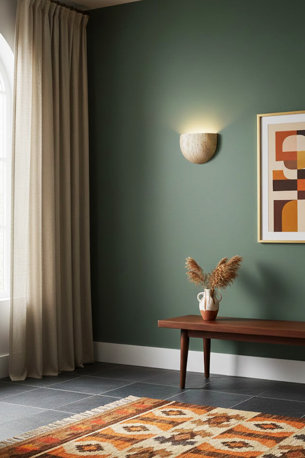 Stone Bowl Wall Light