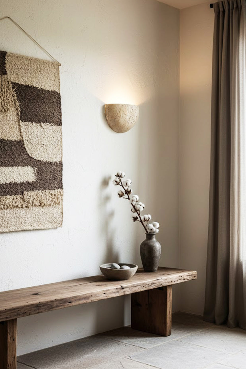 Stone Bowl Wall Light